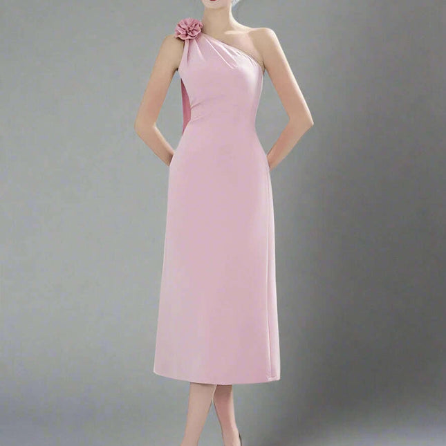 Elegant 3D Floral Asymmetrical Summer Evening Gown for Women - Tailored Party Dress 2024 Collection