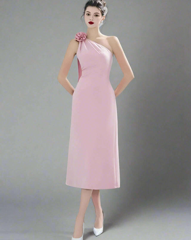 Elegant 3D Floral Asymmetrical Summer Evening Gown for Women - Tailored Party Dress 2024 Collection