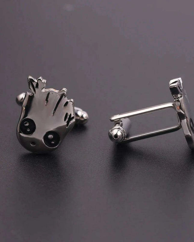 Guardians of the Galaxy Groot Character Cufflinks - Stylish Men's Fashion Accessory