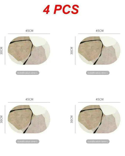 Sophisticated Oval Leather Dining Placemats Set with Heat Resistance and Non-Slip Design - Perfect for Every Meal