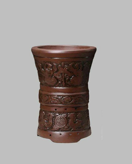 Elegant Purple Sand Bonsai Pot Set for Clivia Plants