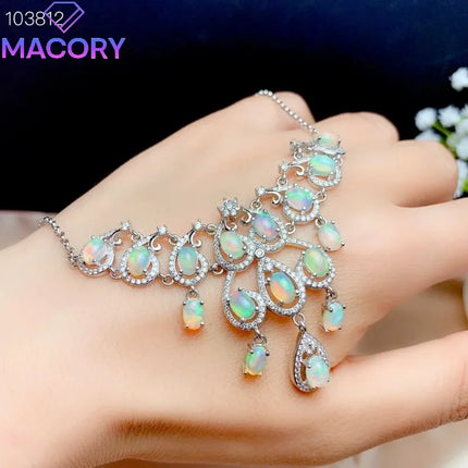 Sterling Silver 925 Jewelry Natural Opal Pendant Necklace Women's Sterling Silver Certified Original Necklace sterling-silver-925-jewelry-natural-opal-pendant-necklace-womens-sterling-silver-certified-original-necklace