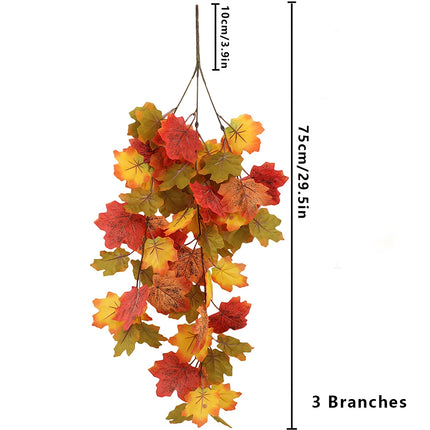 Artificial Autumn Maple Hanging Foliage, 61 cm or 75 cm, 1 Piece