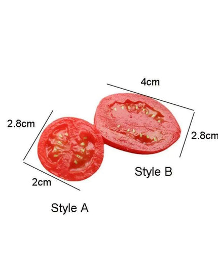 4-Piece Realistic Faux Cherry Tomatoes - Lifelike Decorative Fruit for Home Accent