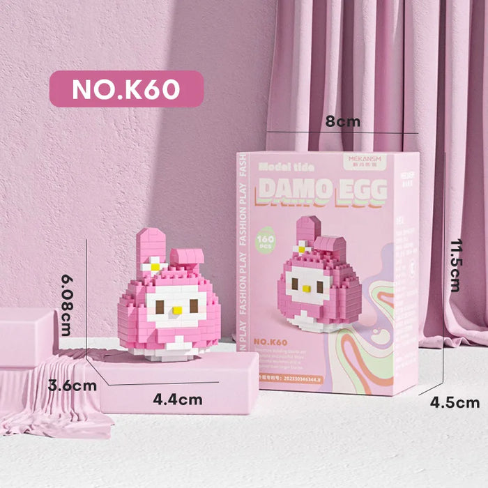 Sanrio Character Building Blocks - Adorable Puzzle Set for Girls' Room Decor and Creative Play