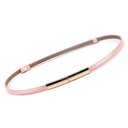 Colorful Women's Leather Belt with Elegant Gold Buckle - Perfect Accessory for Any Outfit