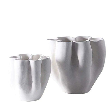Elegant Open Fold Ceramic Vase - Modern Home Décor Essential