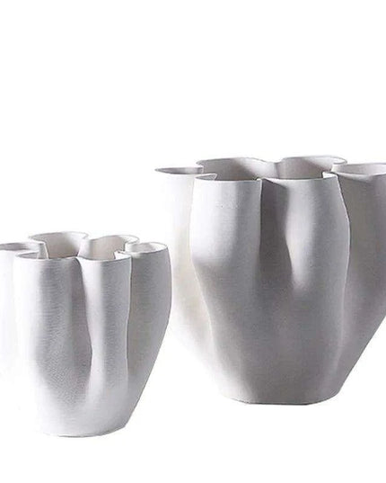 Elegant Open Fold Ceramic Vase - Modern Home Décor Essential
