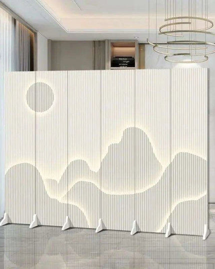 Versatile Mobile Folding Chinese Partition Screen for Hotels and Offices - Dual-Sided Conference Divider