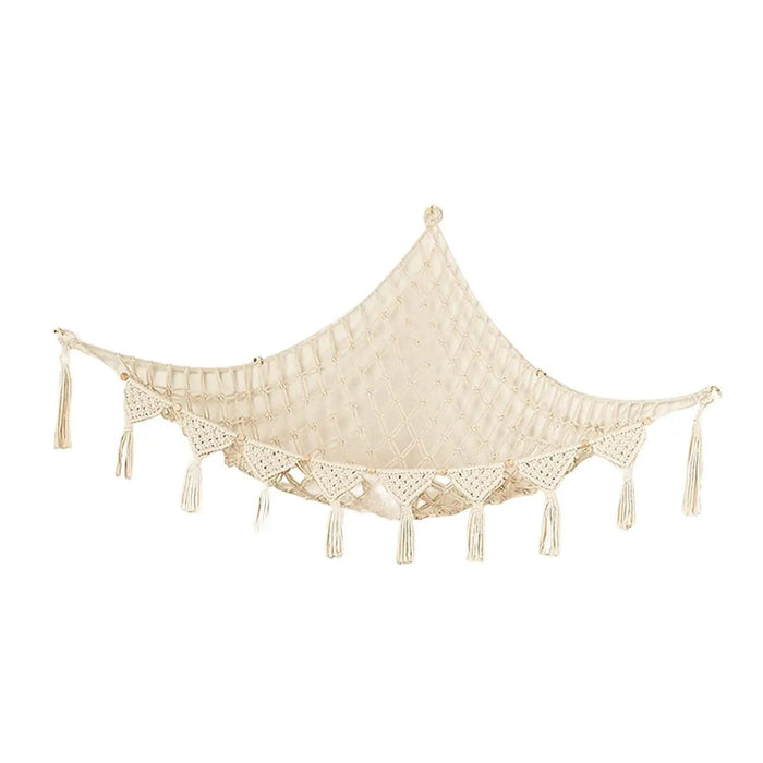 Stylish Bohemian Macrame Toy Storage Hammock with Chic Design
