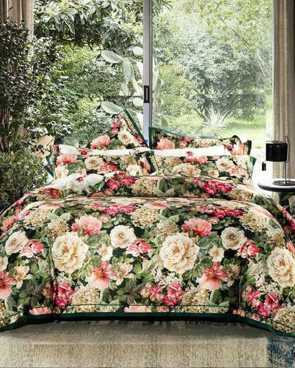 Elegant European Vintage Floral Jacquard Cotton Bedding Set for Weddings with Duvet Cover and Sheet Choices