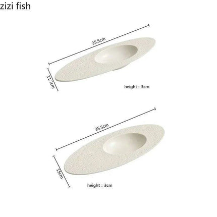 Elegant Oval Ceramic Dining Set: Enhance Your Home and Restaurant Meals