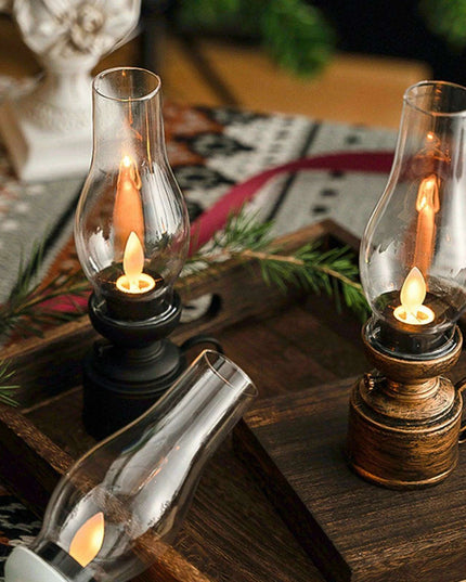 Nostalgic LED Oil Lantern - Elegant Flameless Lighting for Timeless Decor