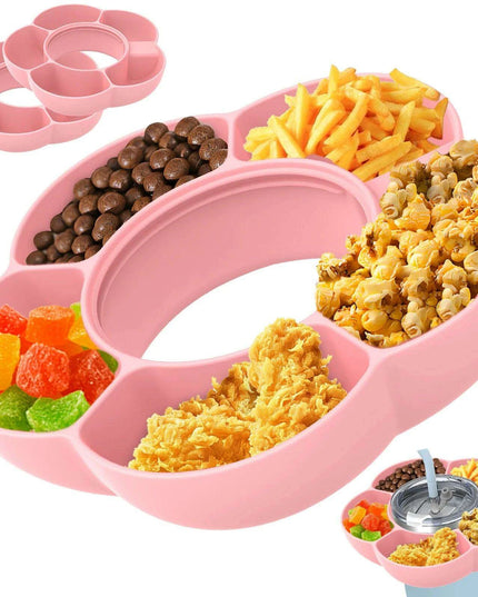 Versatile 5-Compartment Silicone Snack Bowl Set for 40oz Insulated Tumblers