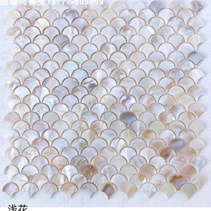 Natural Shell Mosaic Fish Scale Wall Art — Eco-Friendly Coastal Decor