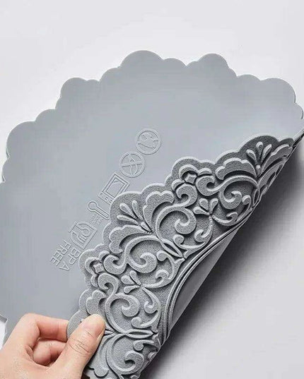 Elegant Embossed Flower Silicone Placemats - Enhance Your Dining Experience