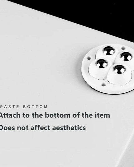 Self-Adhesive 360° Rotating Mini Caster Wheels - 4/8 Pack Universal Mobility Solution for Easy Movement of Trash Bins and Storage Boxes