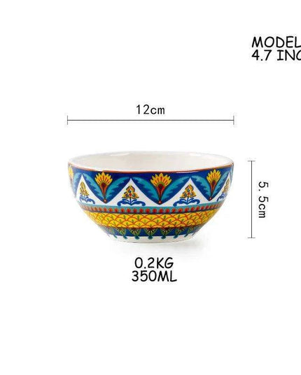 Stylish Yellow Ceramic Dining Set - Mug, Kettle, Plate, and Spoon Bowl, American Style