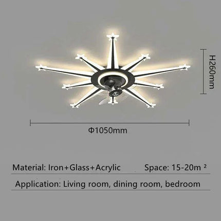 Luxurious Crystal-Embellished Ceiling Fan with Adjustable Dimmable Lighting - Transform Your Home Decor with Glamorous Elegance