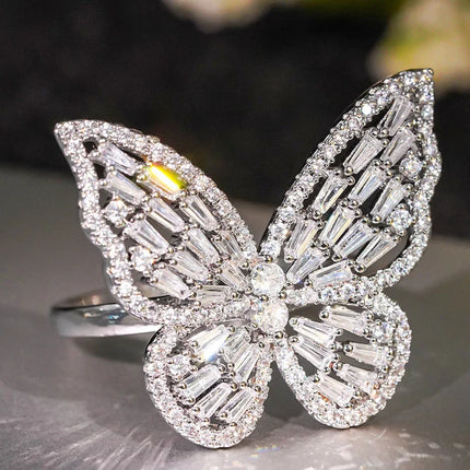 Shop1103832573 Elegant Zircon Bow Ring - Personalized Design, Wholesal