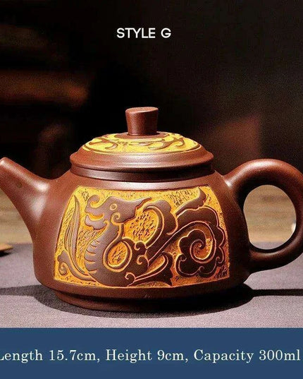 Handcrafted Purple Clay Teapot - Authentic