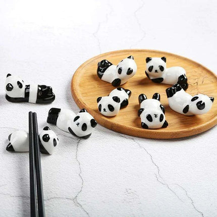 Playful Panda Ceramic Chopsticks Rest - Fun Table Decor for Asian Cuisine