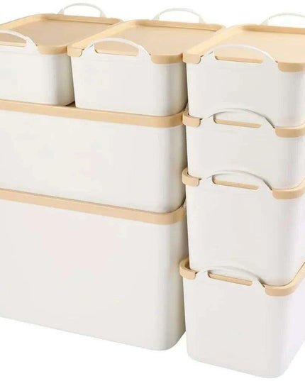 Versatile 8-Piece White Plastic Storage Bins Set for Ultimate Organization
