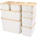 Versatile 8-Piece White Plastic Storage Bins Set for Ultimate Organization
