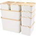 8PCS All-in-One Lidded Plastic Storage Bins Set