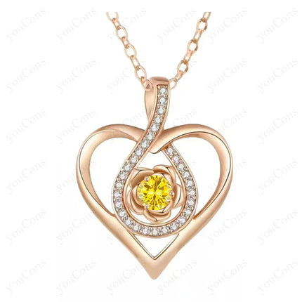 Birthstone Heart Pendant Necklace — Personalised Fine Jewellery Gift for Her