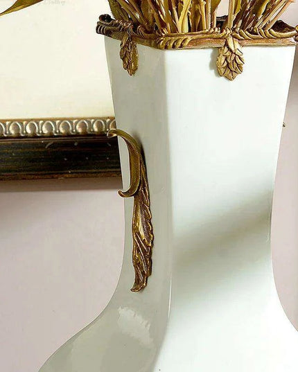 Elegant Ceramic and Copper Decorative Vase