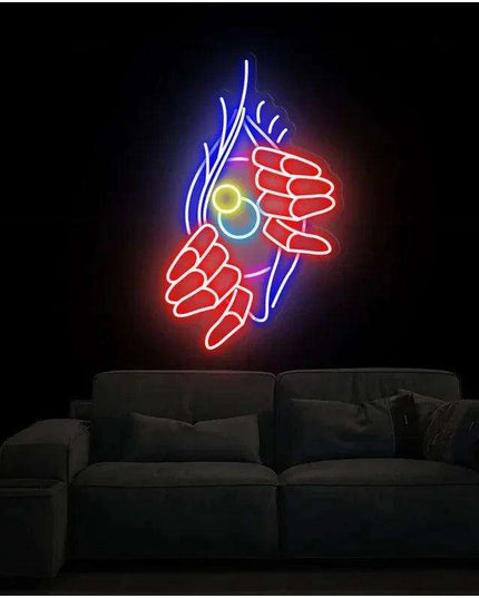 Glowing Devil Eyes Customizable LED Neon Sign with Adjustable Brightness - Halloween Decor and Installation Kit