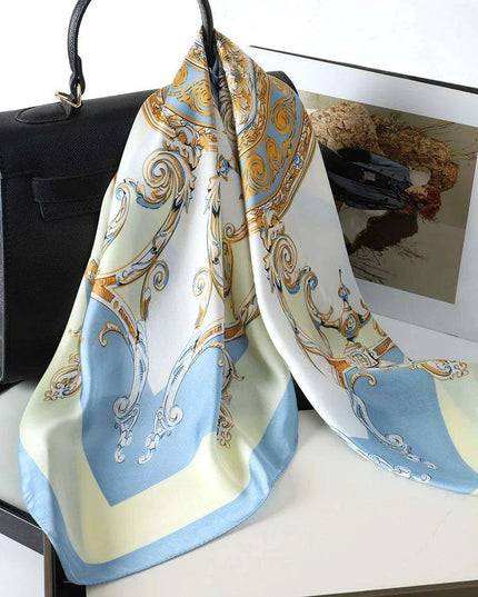 Elegant Satin Square Shawl Hijab: Luxurious 70x70cm Bandana for Women