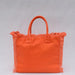 Personalized Trendy Fringed Canvas Tote with Stylish Ruffles