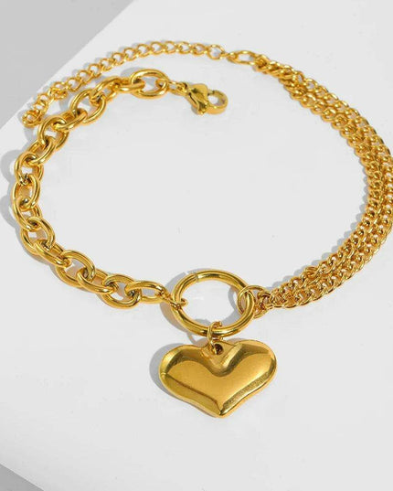 Baroque Gothic Heart Stainless Steel Couple Bracelets - Timeless Love Tokens for Him and Her