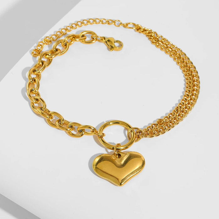 Baroque Gothic Heart Stainless Steel Couple Bracelets - Timeless Love Tokens for Him and Her