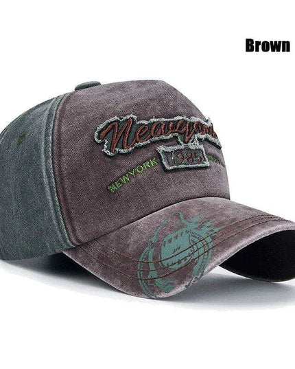 Vintage-Inspired Distressed 3D Embroidered Cotton Cap - Unisex Adventure Hat