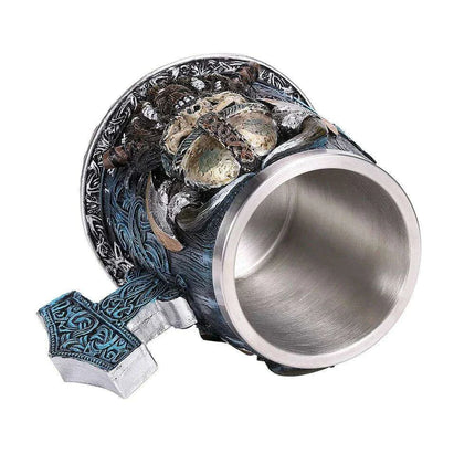 Skull Viking Pirate Tankard: Resin Steel Drinking Vessel & Decor Accent