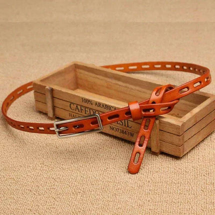 Chic Genuine Leather Knot Belt with Stylish Pin Buckle - Essential Accessory for Women