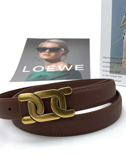 Chic Women's Leather Waist Belt with Modern Buckle Design | Fashionable Korean Trend