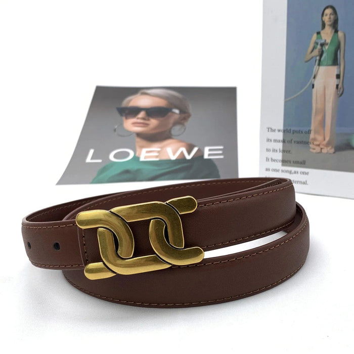 Ladies Smooth Buckle Leather Belt | Versatile Korean Fashion Statement