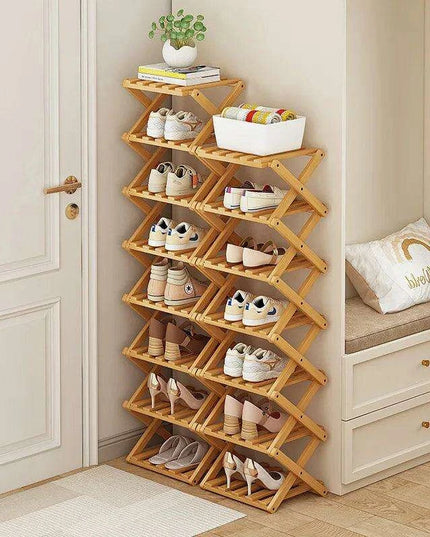 Elegant Expandable Bamboo Shoe Storage Rack with Customizable Tier Options