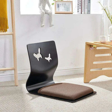 Japanese Minimalist Legless Floor Chair with Elegant Wooden Design - Ideal for Cozy Spaces