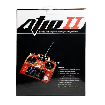12-Channel 2.4GHz RC Transmitter & R12DS Receiver — AT10 II for Drone, Fixed Wing & Helicopter