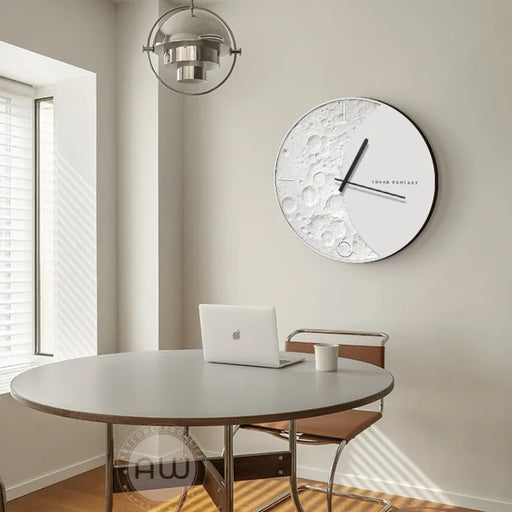 Celestial Radiance Illuminated Wall Clock - Elegant Noiseless Round Timepiece