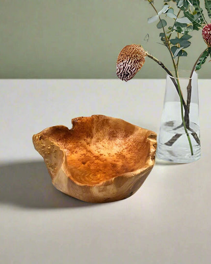 Artisan Crafted Natural Wood Bowl for Salads and Desserts - Distinctive Fruit Serving Tray for Home and Gifting