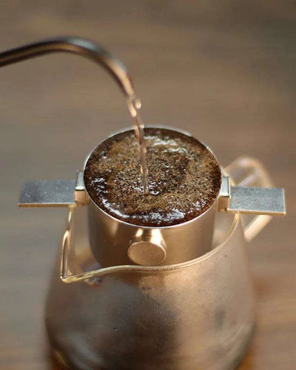 Stainless Steel Reusable Coffee Filter Cup with Convenient Hanging Ears - Eco-Friendly Brewing Essential