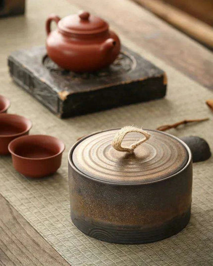 Charming Retro Ceramic Tea Pot for Perfect Snack and Tea Storage