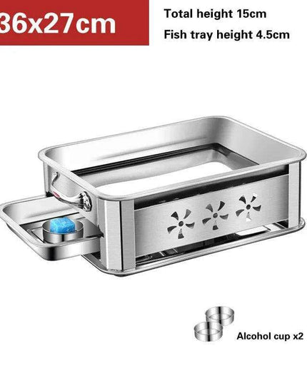 Deluxe Stainless Steel Fish Grilling Kit with Infusion Tray and Korean BBQ Features