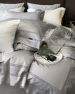 Grey / King Size 4pcs / Fitted Bed Sheet